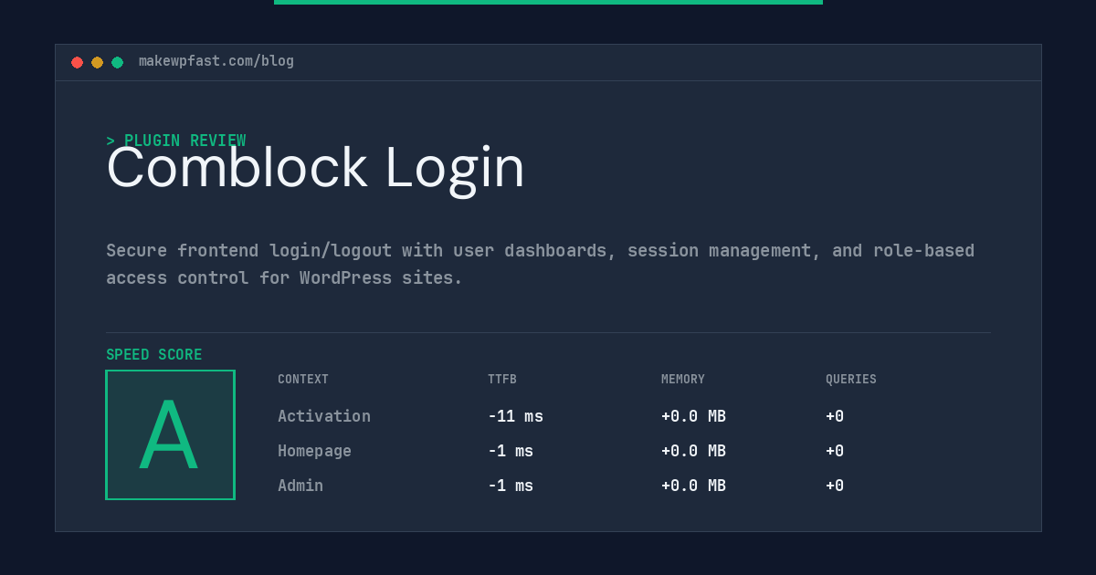 Comblock Login - MakeWPFast