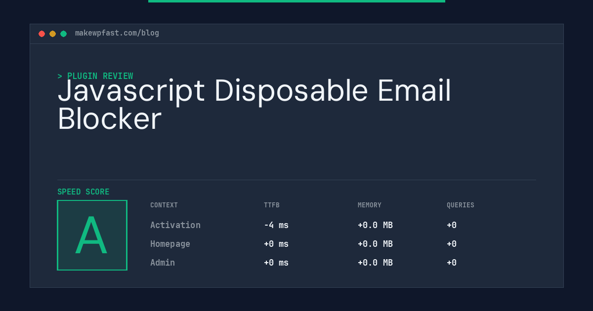Javascript Disposable Email Blocker - MakeWPFast