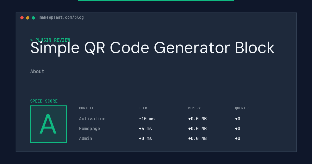 Simple QR Code Generator Block - MakeWPFast