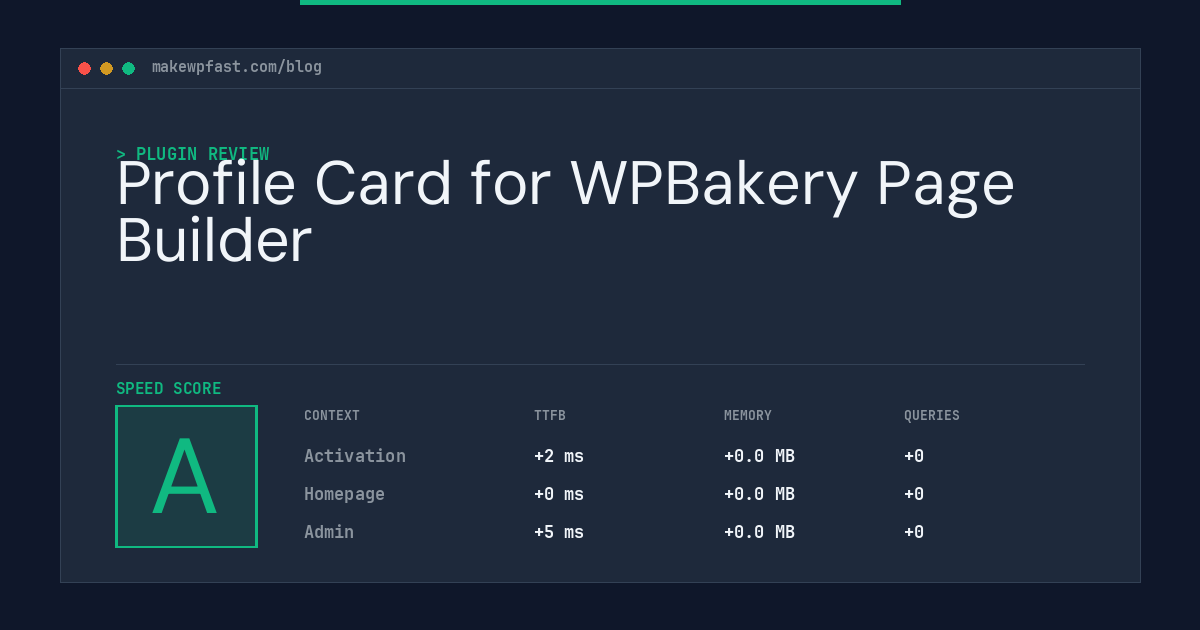 Profile Card for WPBakery Page Builder - MakeWPFast