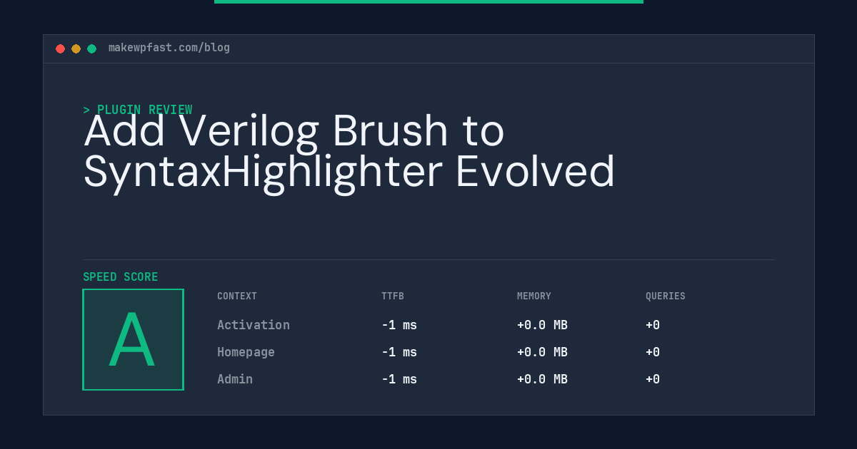 Add Verilog Brush to SyntaxHighlighter Evolved - MakeWPFast