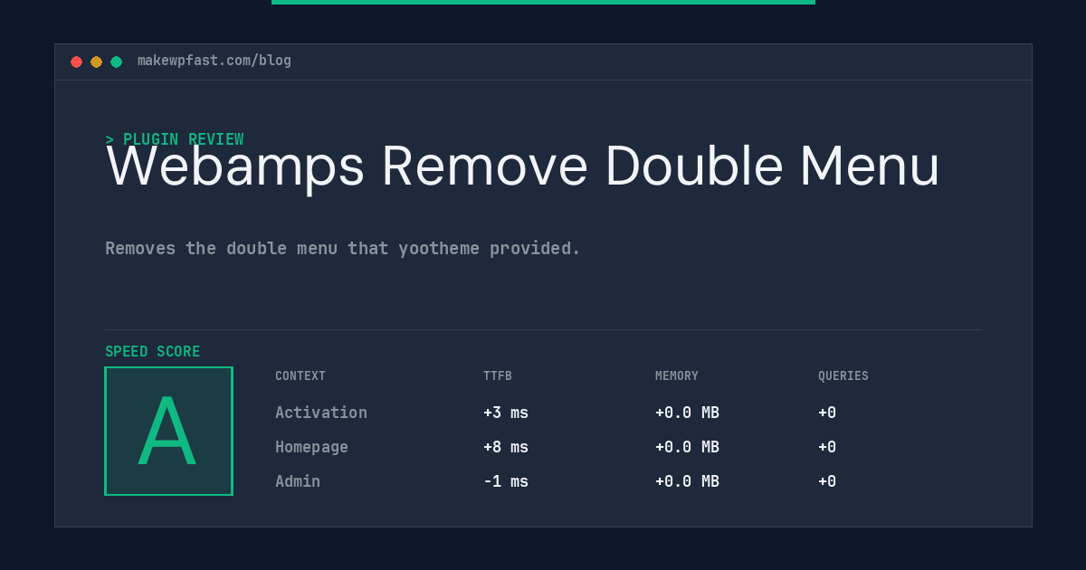 Webamps Remove Double Menu - MakeWPFast