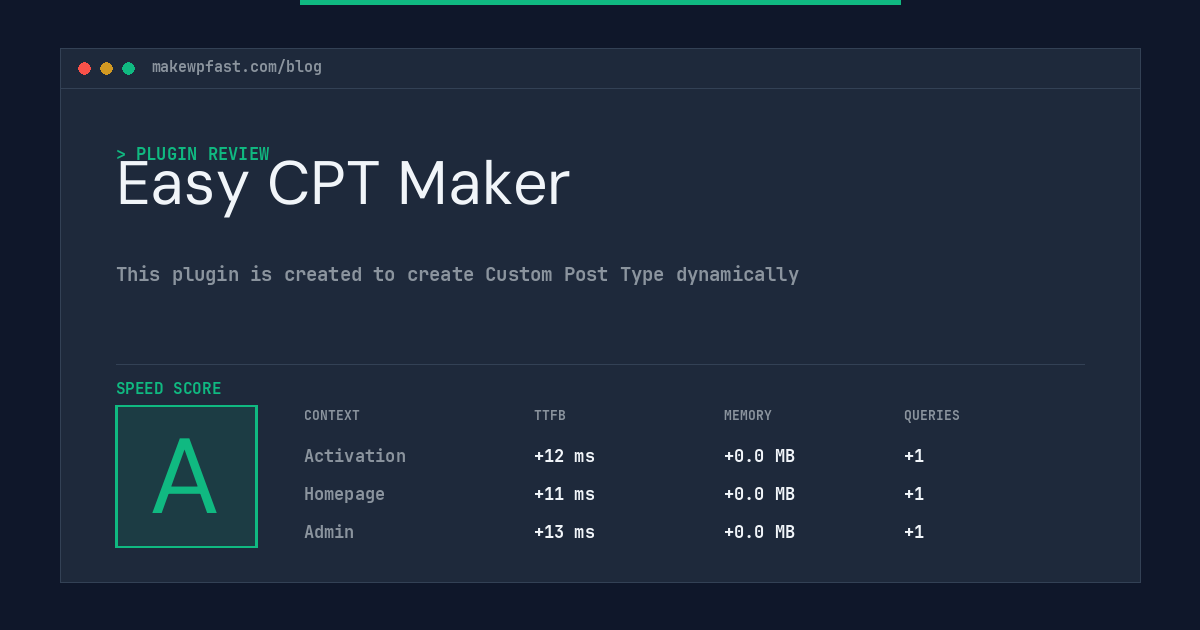 Easy CPT Maker - MakeWPFast