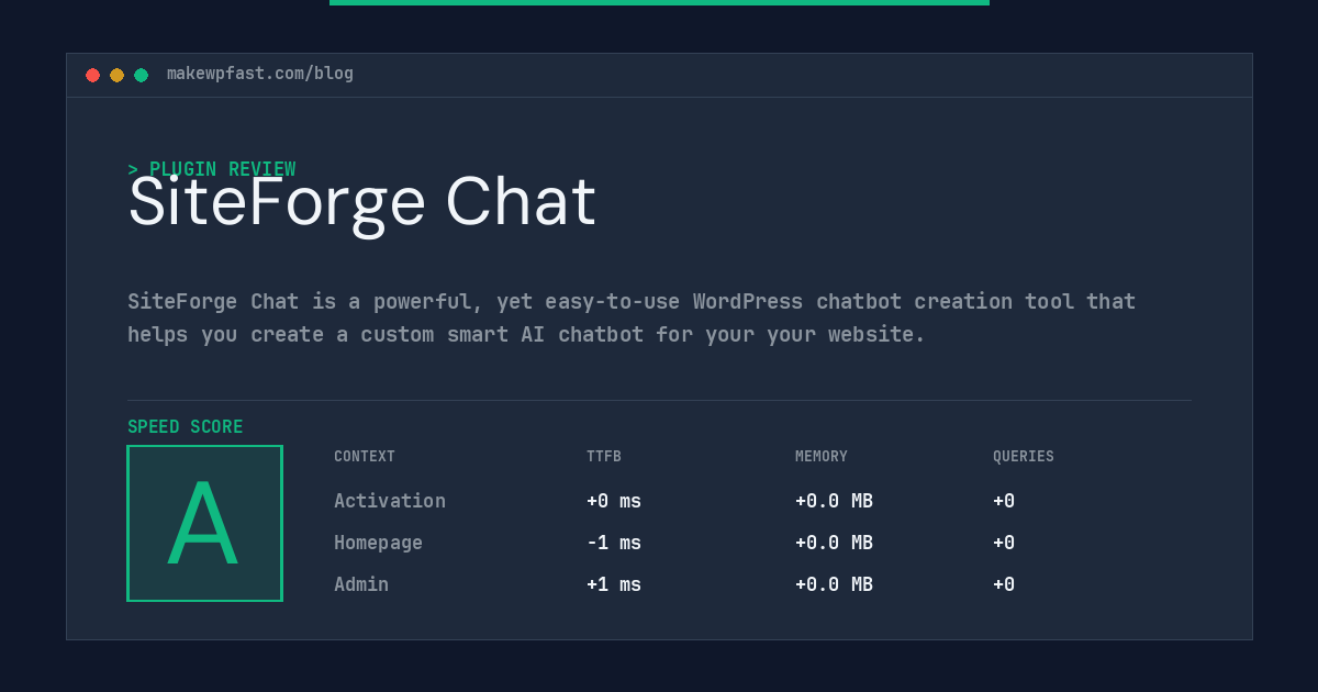SiteForge Chat - MakeWPFast