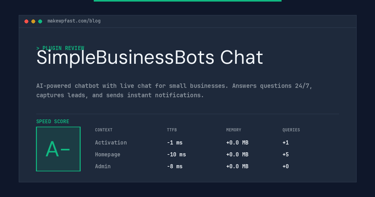 SimpleBusinessBots Chat - MakeWPFast