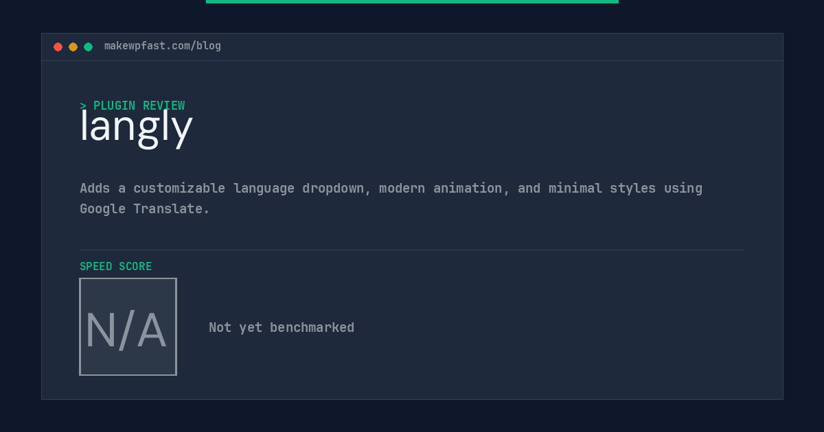 langly - MakeWPFast