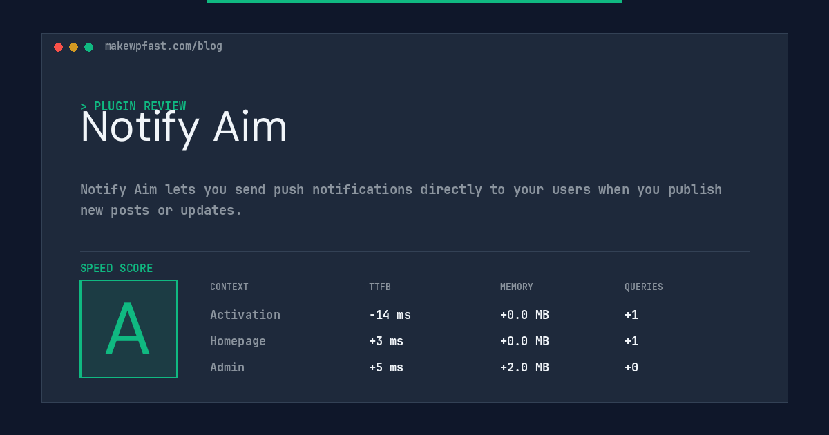 Notify Aim - MakeWPFast