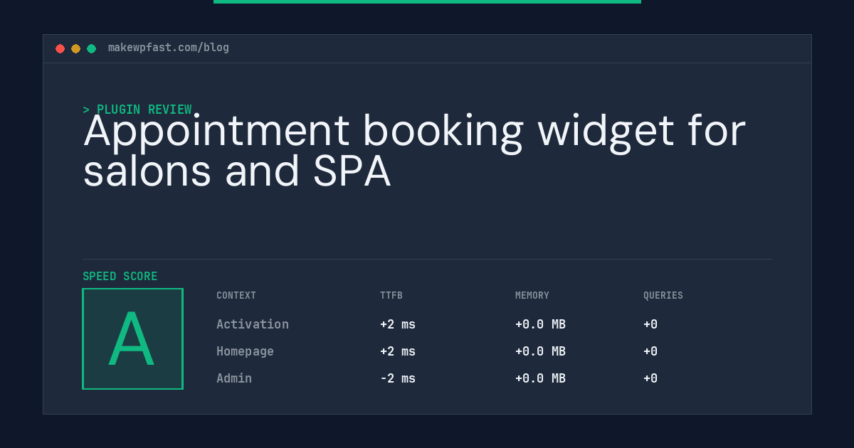 Appointment booking widget for salons and SPA - MakeWPFast