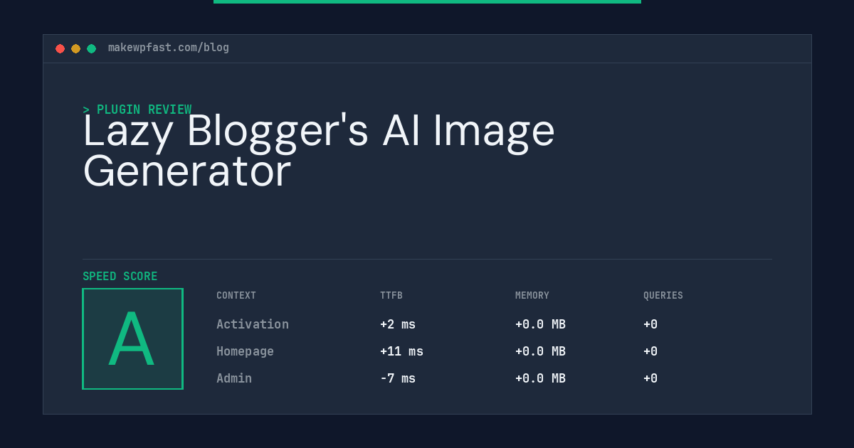 Lazy Blogger's AI Image Generator - MakeWPFast