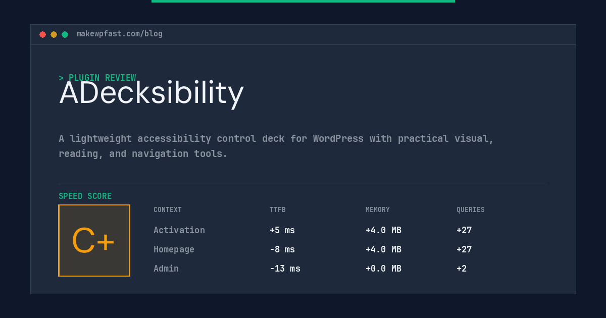 ADecksibility - MakeWPFast