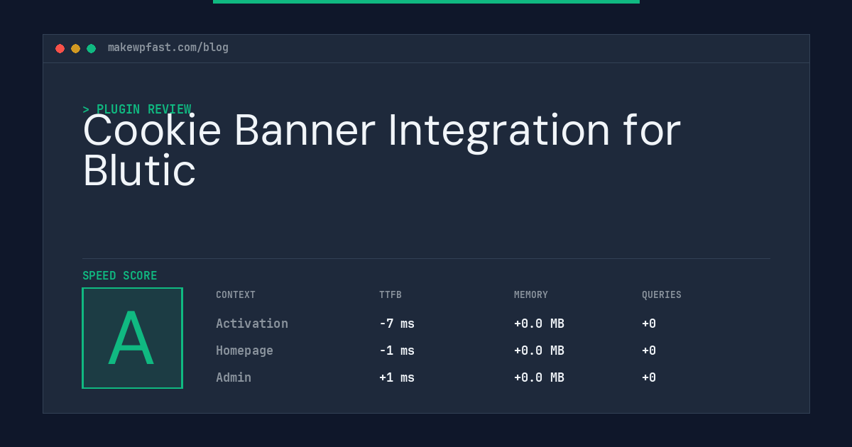 Cookie Banner Integration for Blutic - MakeWPFast