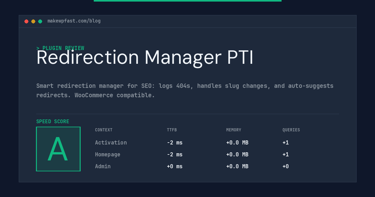 Redirection Manager PTI - MakeWPFast