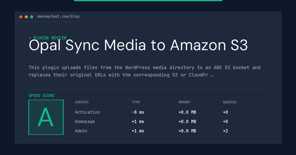 Opal Sync Media to Amazon S3 - MakeWPFast