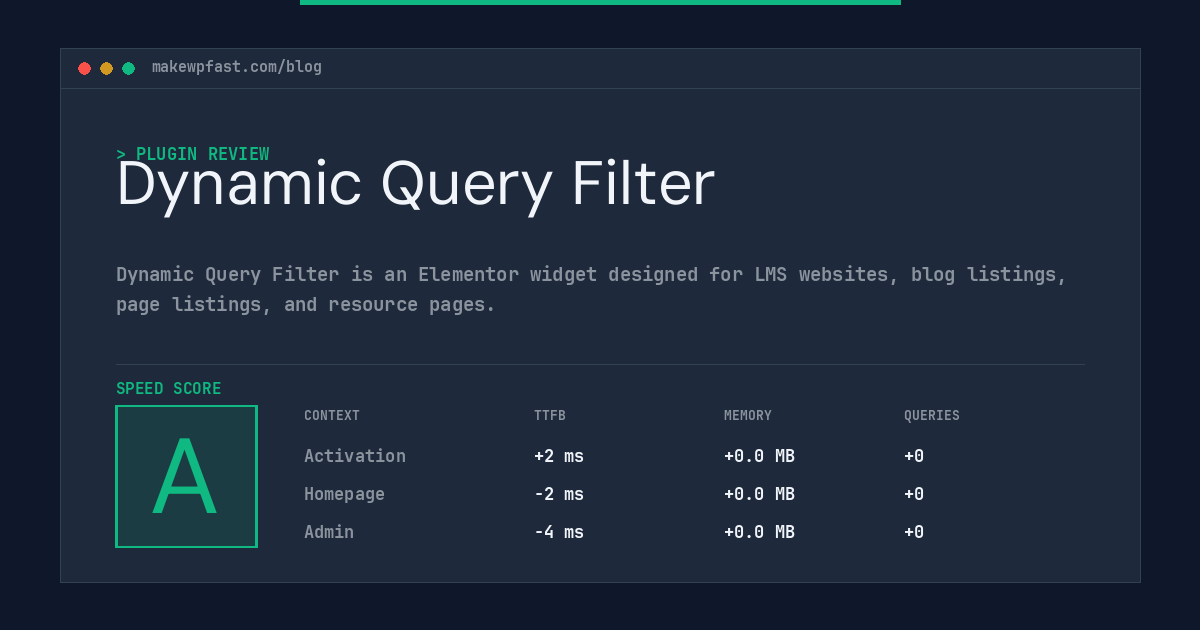 Dynamic Query Filter - MakeWPFast