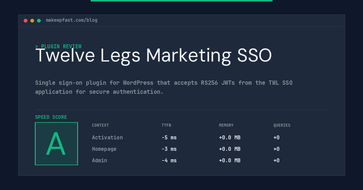 Twelve Legs Marketing SSO - MakeWPFast