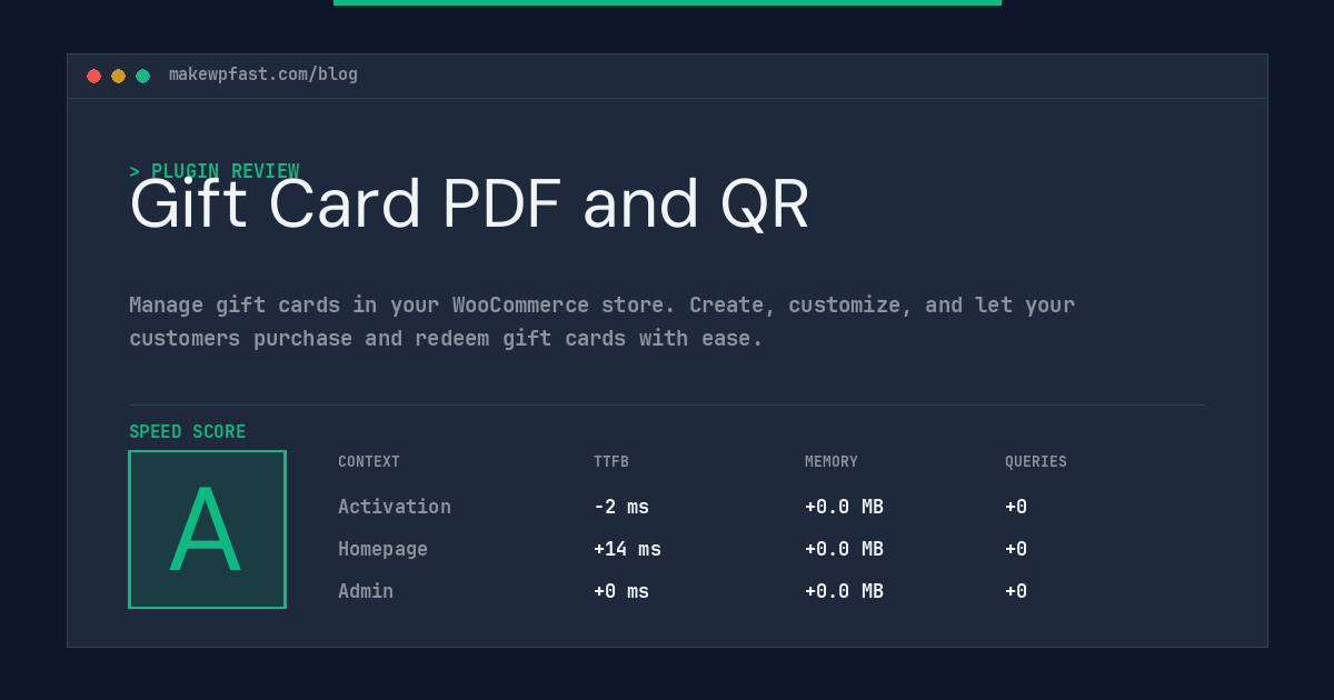 Gift Card PDF and QR - MakeWPFast