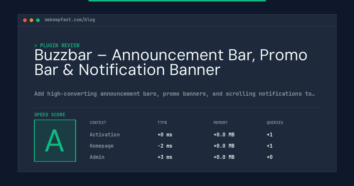 Buzzbar – Announcement Bar, Promo Bar & Notification Banner - MakeWPFast