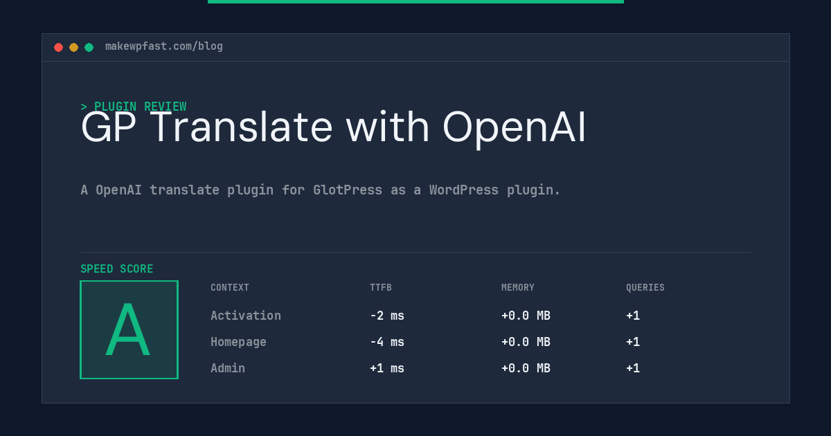 GP Translate with OpenAI - MakeWPFast