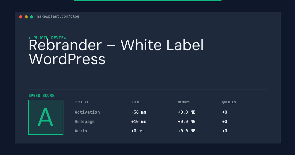 Rebrander – White Label WordPress - MakeWPFast