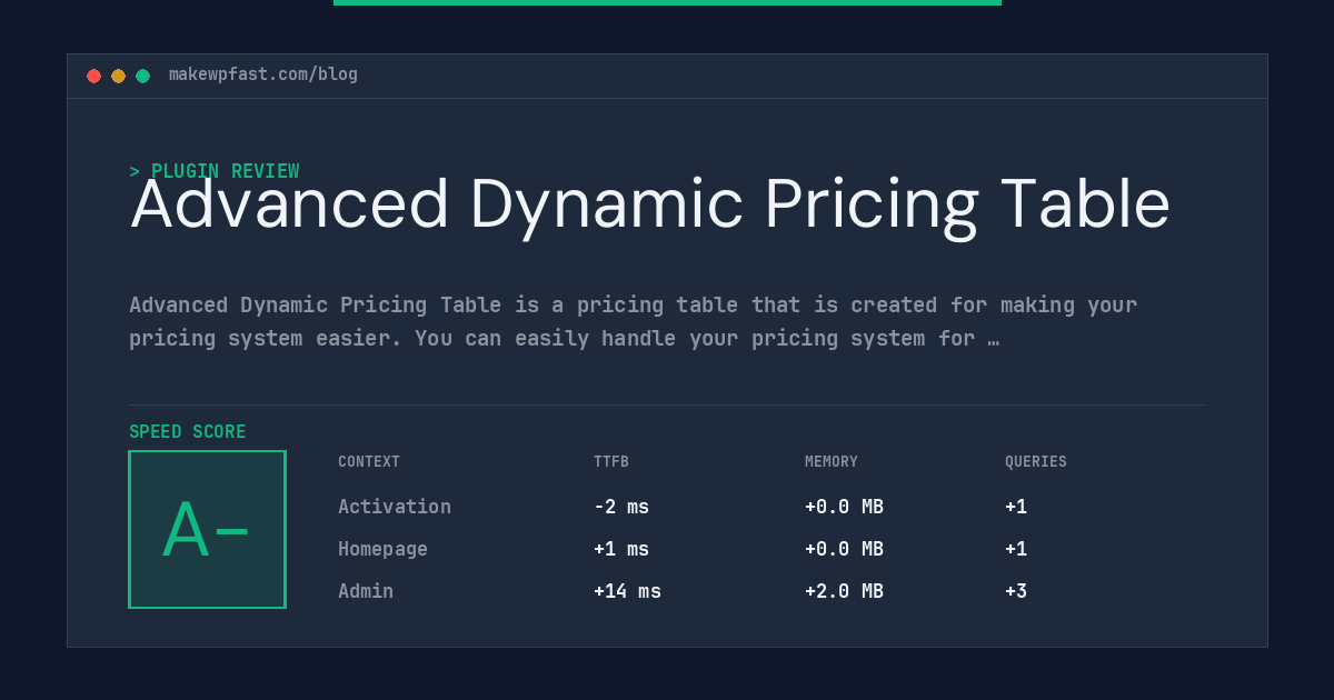 Advanced Dynamic Pricing Table - MakeWPFast