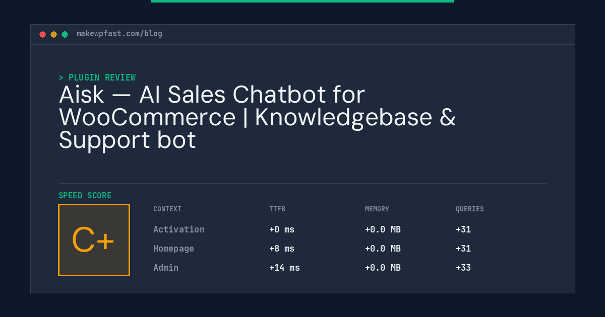 Aisk — AI Sales Chatbot for WooCommerce | Knowledgebase & Support bot - MakeWPFast