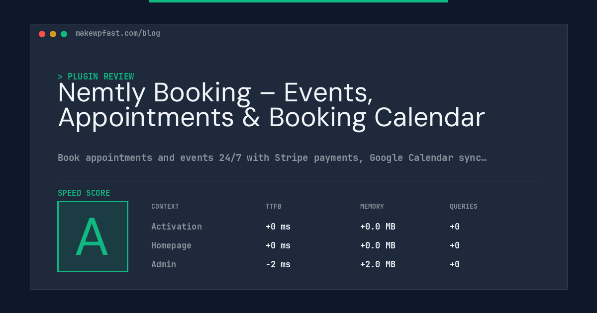 Nemtly Booking – Events, Appointments & Booking Calendar - MakeWPFast