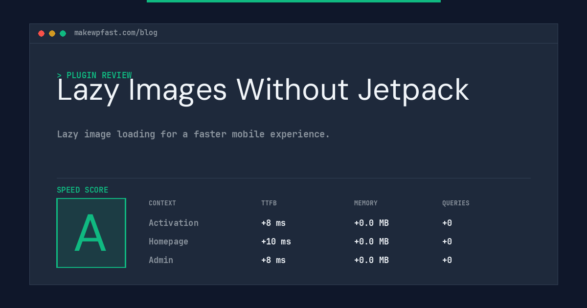Lazy Images Without Jetpack - MakeWPFast