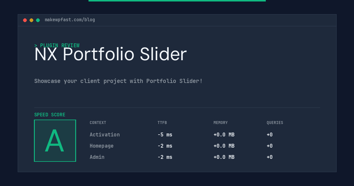 NX Portfolio Slider - MakeWPFast