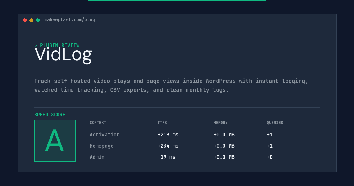 VidLog - MakeWPFast