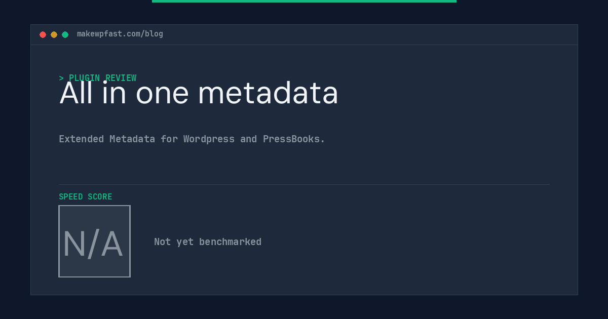 All in one metadata - MakeWPFast