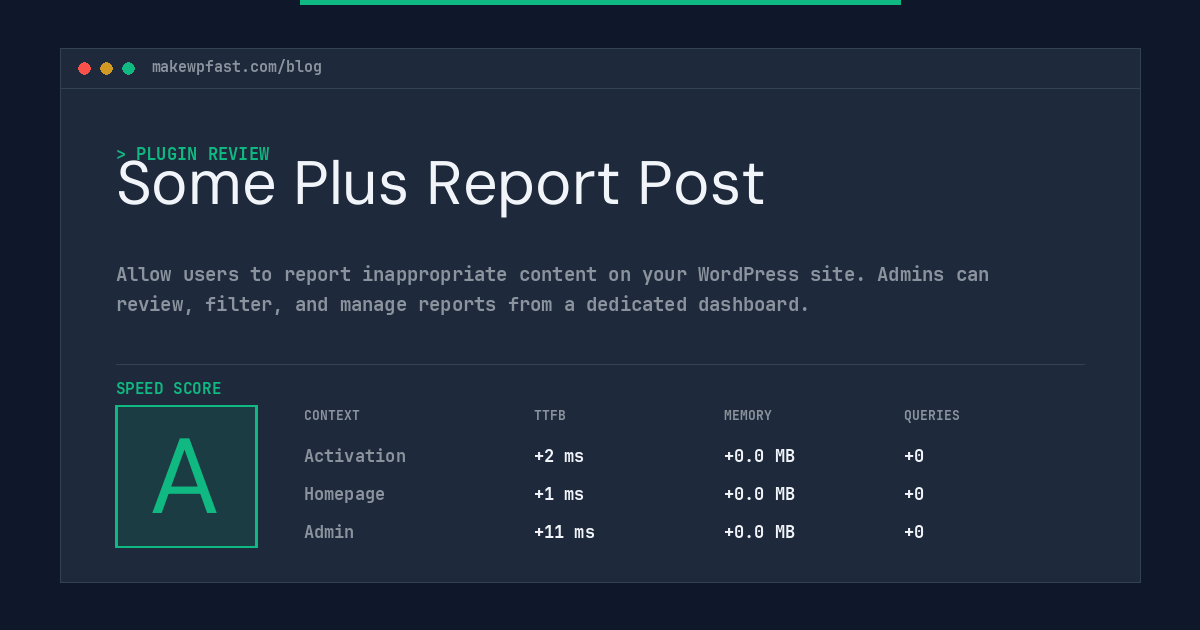 Some Plus Report Post - MakeWPFast