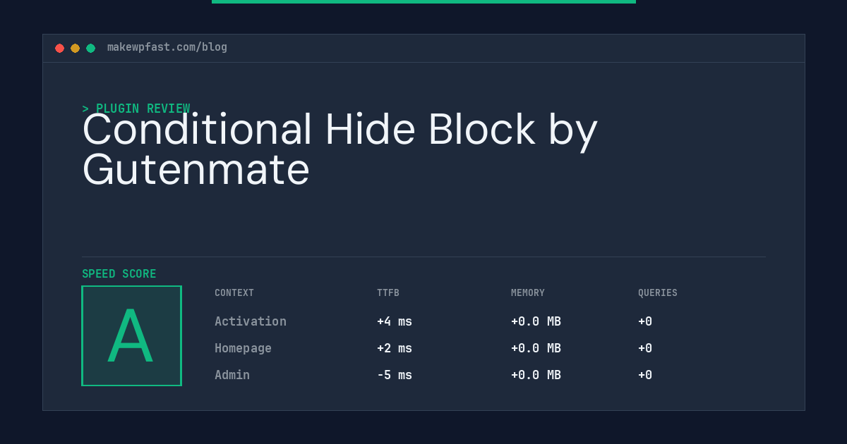 Conditional Hide Block by Gutenmate - MakeWPFast