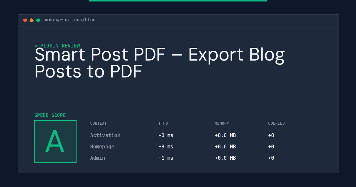Smart Post PDF – Export Blog Posts to PDF - MakeWPFast