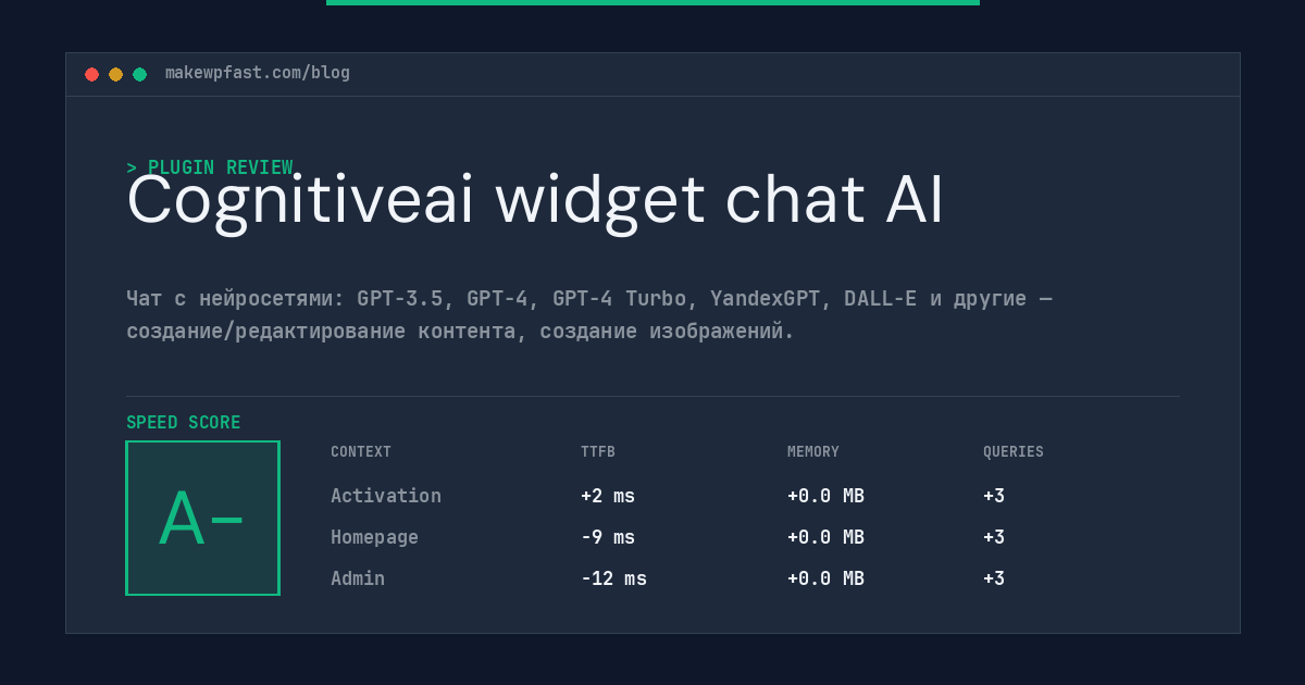 Cognitiveai widget chat AI - MakeWPFast
