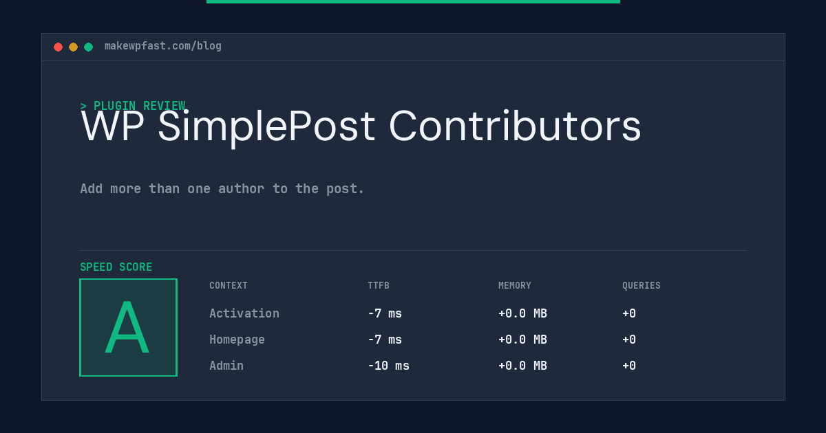 WP SimplePost Contributors - MakeWPFast