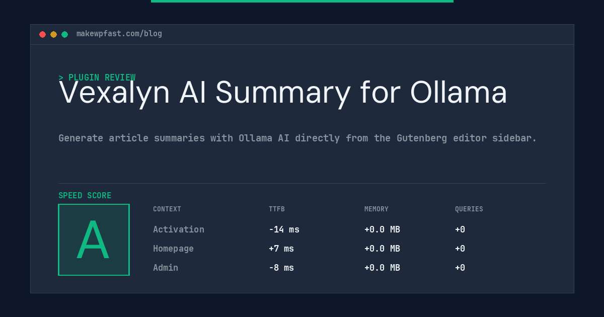 Vexalyn AI Summary for Ollama - MakeWPFast