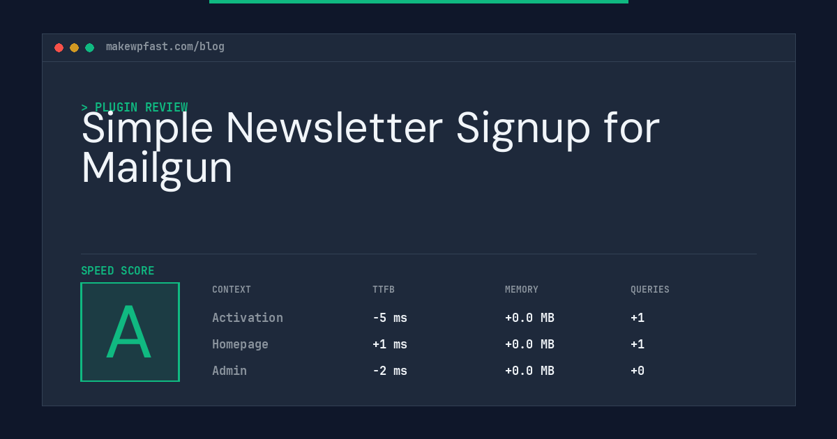 Simple Newsletter Signup for Mailgun - MakeWPFast