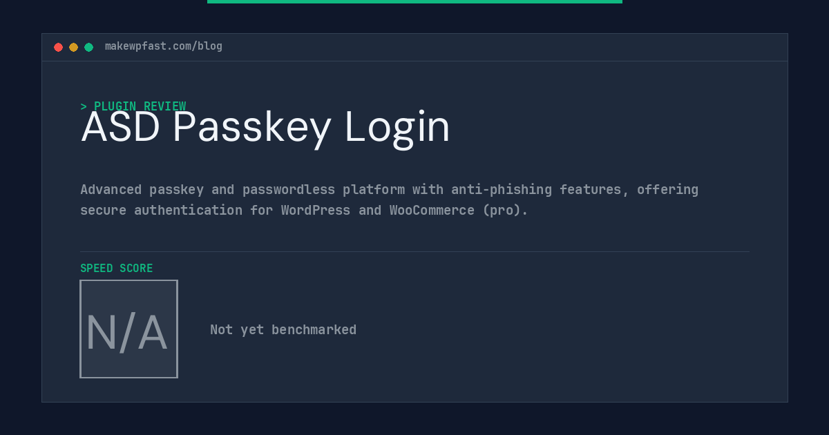ASD Passkey Login - MakeWPFast