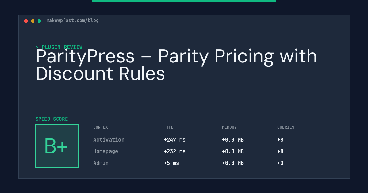 ParityPress – Parity Pricing with Discount Rules - MakeWPFast