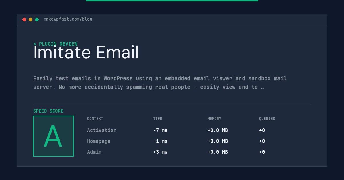 Imitate Email - MakeWPFast