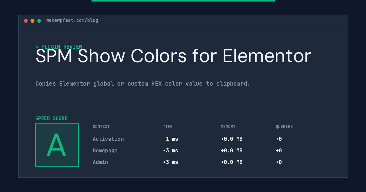 SPM Show Colors for Elementor - MakeWPFast