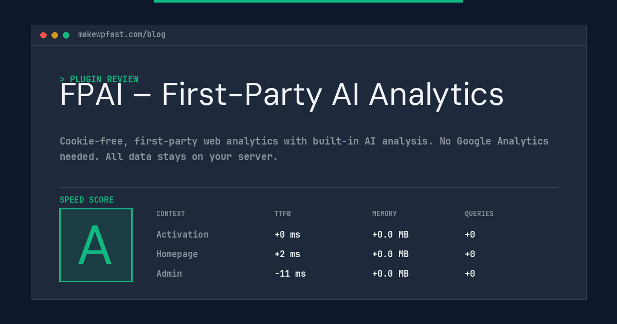 FPAI – First-Party AI Analytics - MakeWPFast