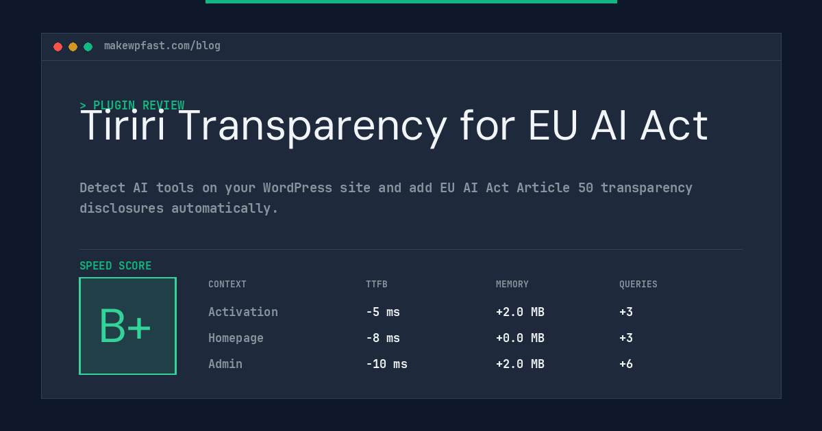 Tiriri Transparency for EU AI Act - MakeWPFast