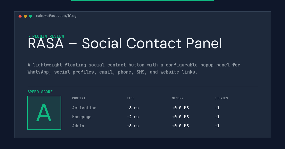 RASA – Social Contact Panel - MakeWPFast