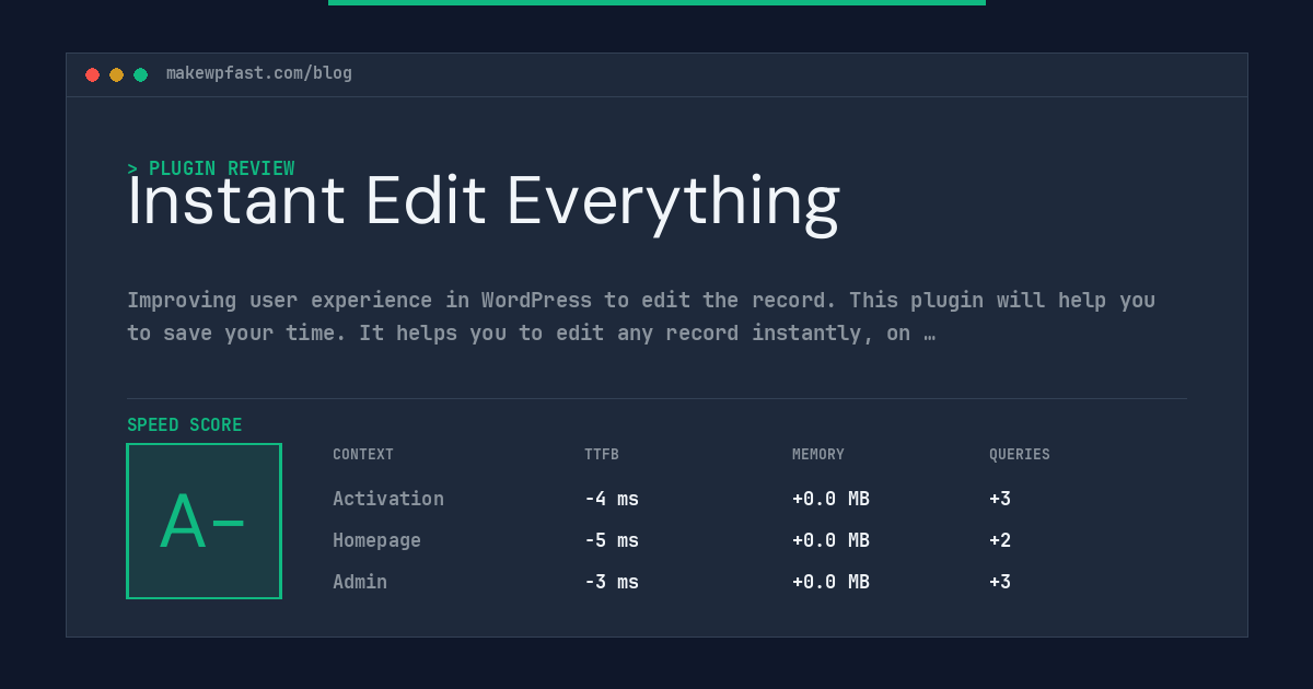 Instant Edit Everything - MakeWPFast