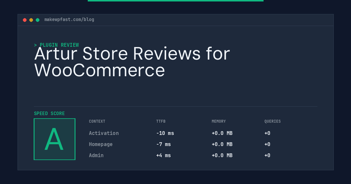 Artur Store Reviews for WooCommerce - MakeWPFast