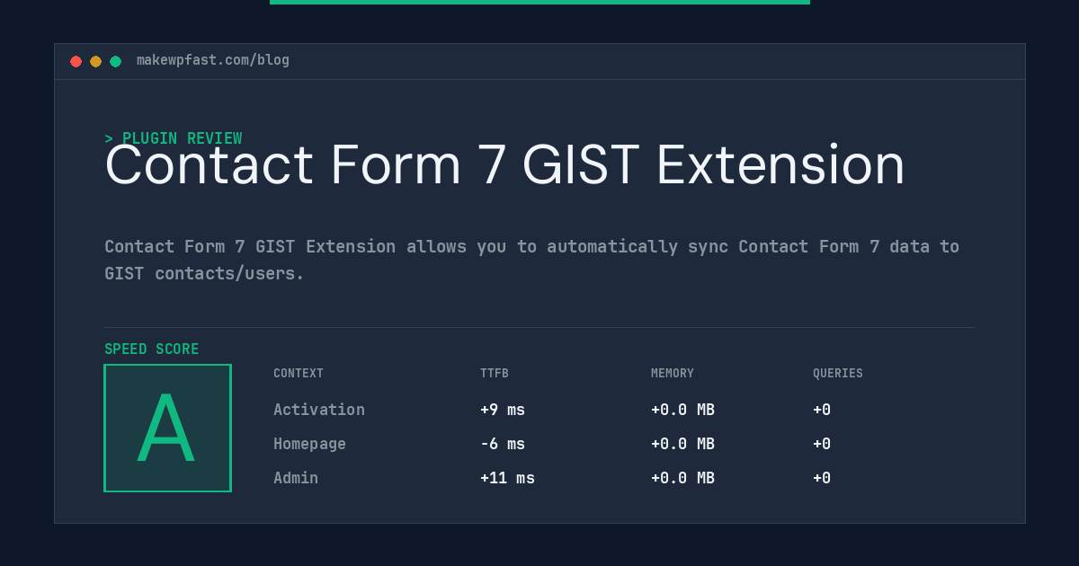 Contact Form 7 GIST Extension - MakeWPFast