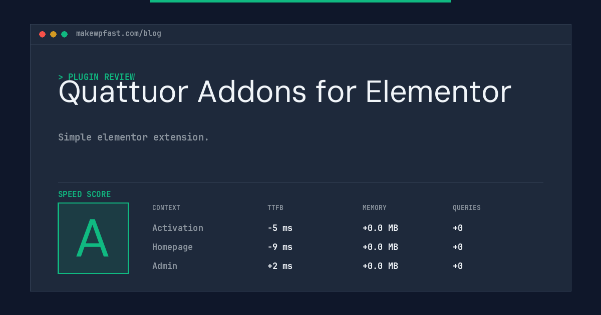 Quattuor Addons for Elementor - MakeWPFast