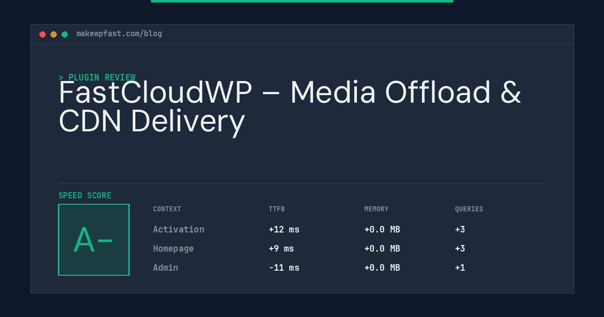 FastCloudWP – Media Offload & CDN Delivery - MakeWPFast