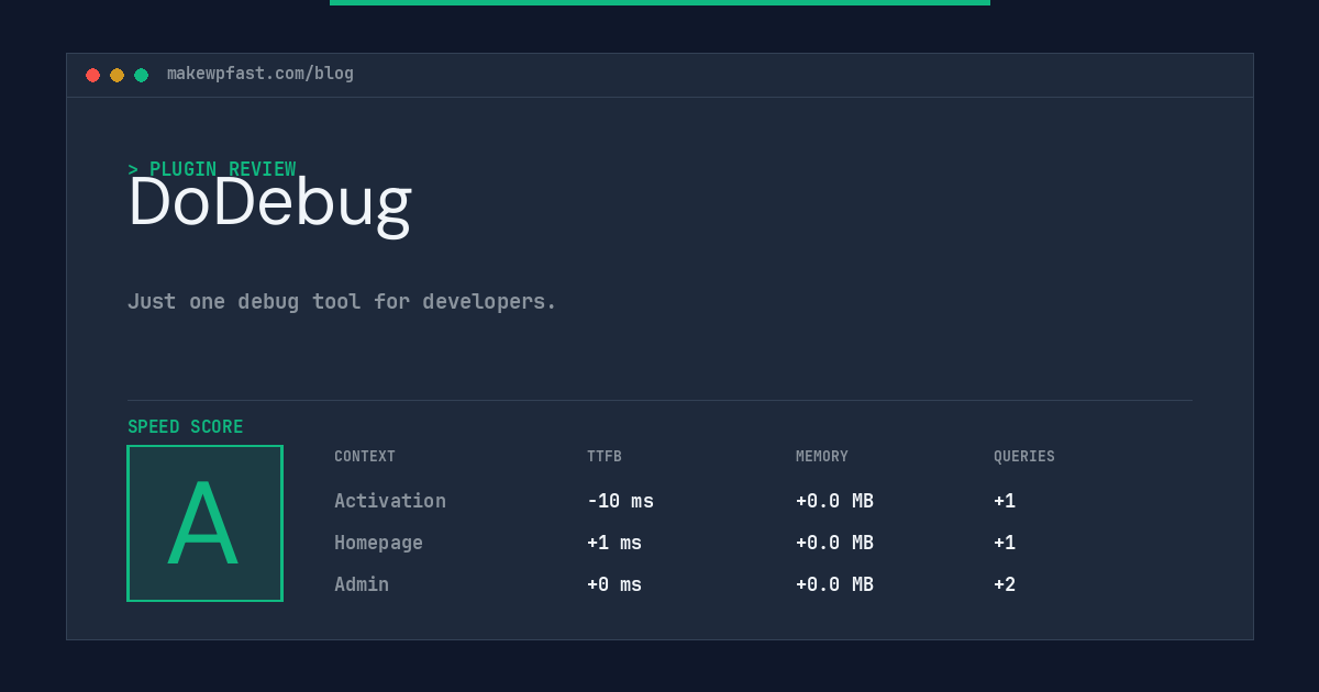 DoDebug - MakeWPFast